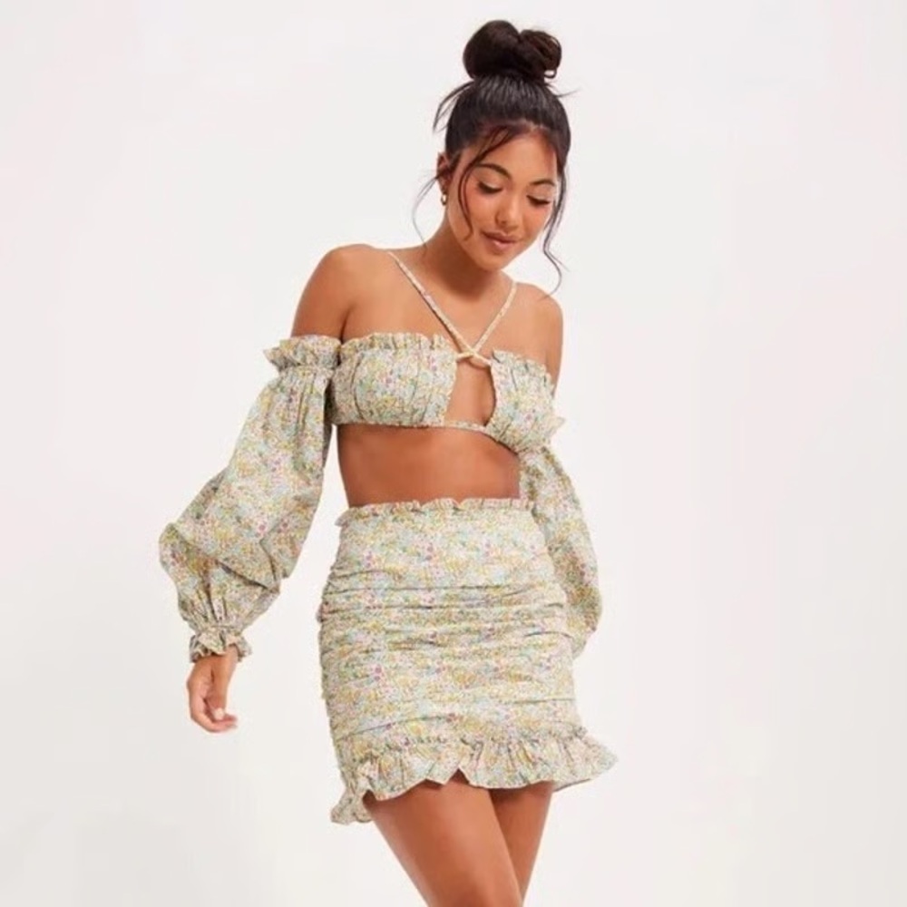 FOR LOVE & LEMONS RALEIGH CROP TOP AND SKIRT SET